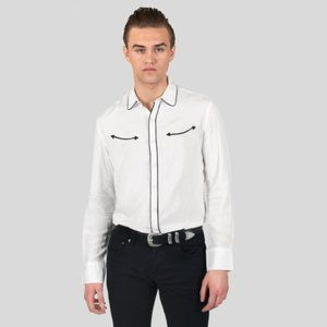 Straight To Hell Black and White Western Shirt